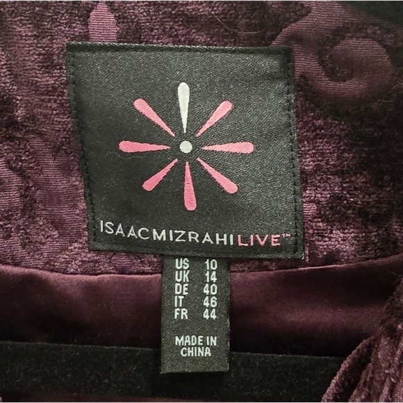 Isaac Mizrahi Live! Velvet Scroll Jaquard Jacket size 10 - Picture 13 of 14